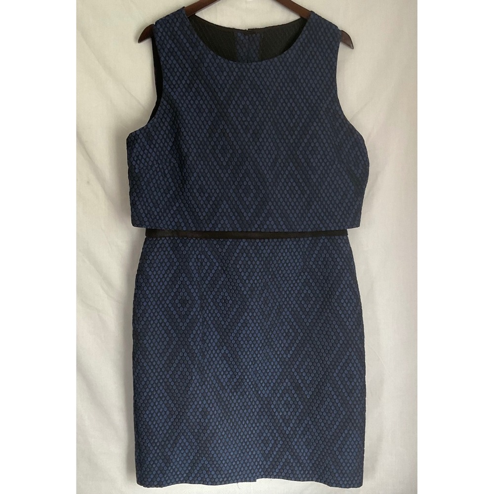 Frank Lyman Sheath Dress Party Wedding Sleeveless Blue Black Size 14